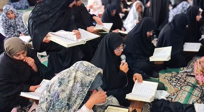 مراسم معنوی اعتکاف در مسجد سیدالشهدا شهرستان باشت