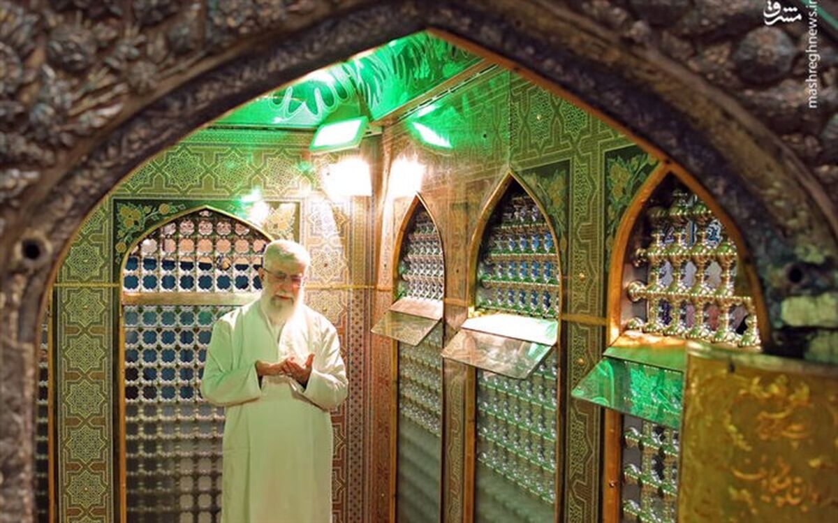 پوشش مرقد منور ثامن الحجج با سوزن دوزی بلوچستان در نوروز ۹۹