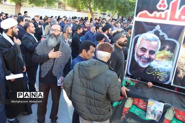 عزاداری مردم بوشهر در سوک سردار شهید قاسم سلیمانی و شهدای مقاومت