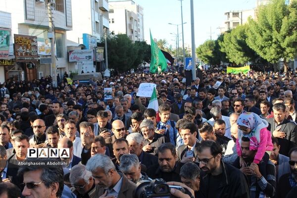 عزاداری مردم بوشهر در سوک سردار شهید قاسم سلیمانی و شهدای مقاومت