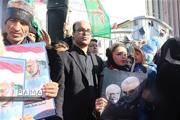 مراسم سوگواری شهادت سردار سلیمانی در همدان