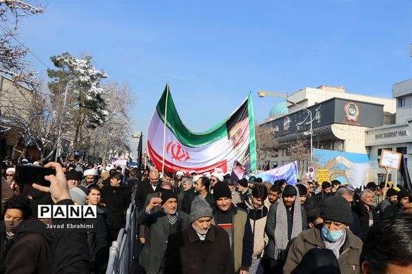 راهپیمایی مردم مشهد در حمایت از جبهه مقاومت و ابراز همدردی با بازماندگان شهدای سانحه هواپیمایی