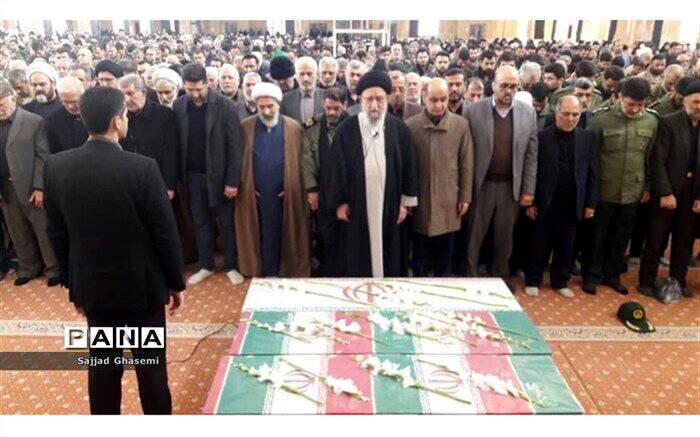 پیکر شهدای گلستانی حادثه سقوط هواپیمای اوکراینی به خاک سپرده شد + تصویر