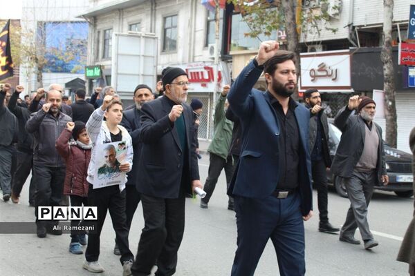 مراسم دسته روی ایام فاطمیه و هفتمین روز شهادت سردارسلیمانی در قائم شهر