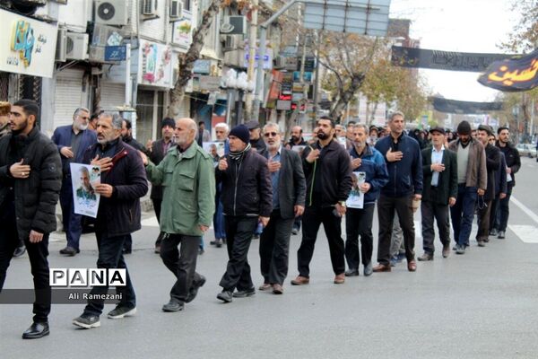 مراسم دسته روی ایام فاطمیه و هفتمین روز شهادت سردارسلیمانی در قائم شهر
