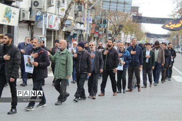 مراسم دسته روی ایام فاطمیه و هفتمین روز شهادت سردارسلیمانی در قائم شهر