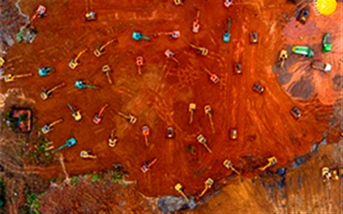 بیمارستانی مخصوص مبتلایان به ویروس کرونا در چین که با سرعت حیرت انگیزی در حال ساخت و تکمیل است