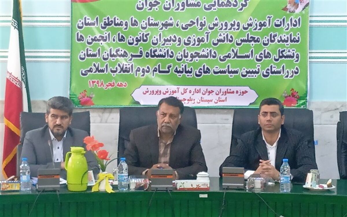 مدیرکل آموزش و پرورش سیستان و بلوچستان: فکر و نظر خلاق جوان مومن و انقلابی می تواند گره گشای امور باشد
