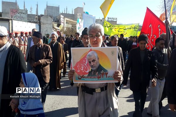 راهپیمایی 22 بهمن و اربعین شهادت حاج قاسم سلیمانی در کازرون