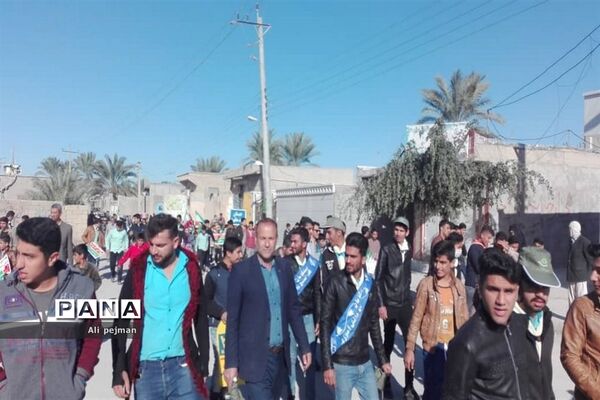 راهپیمایی  22 بهمن در شبانکاره  بوشهر