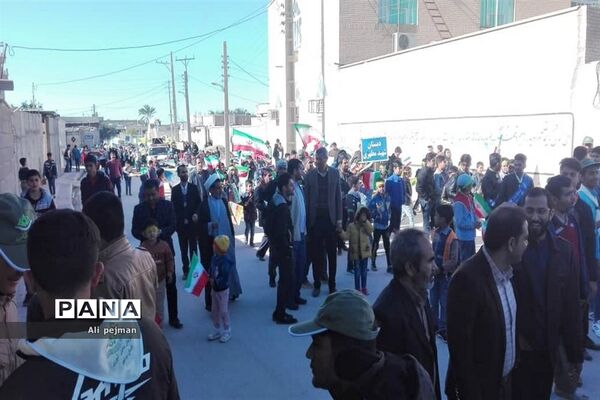 راهپیمایی  22 بهمن در شبانکاره  بوشهر