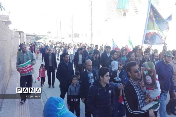 راهپیمایی  22 بهمن در شبانکاره  بوشهر