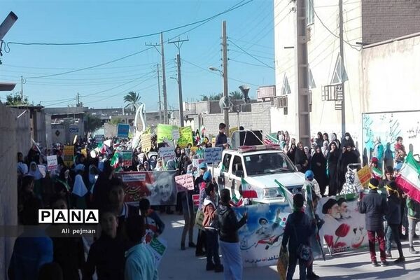 راهپیمایی  22 بهمن در شبانکاره  بوشهر