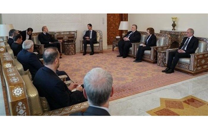 دیدار لاریجانی با بشار اسد در دمشق + تصویر