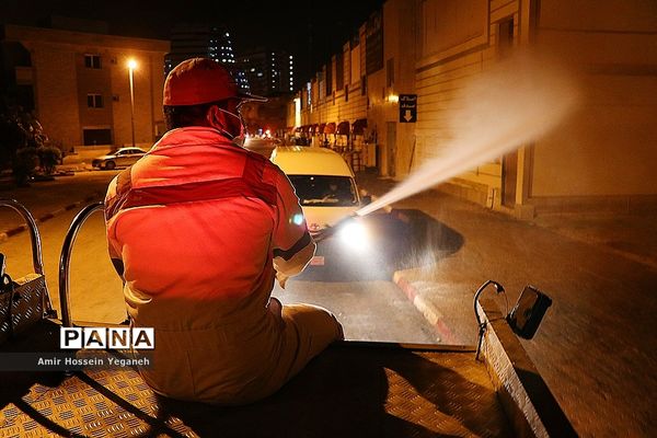 عملیات ضد عفونی مراکز خدماتی جزیره کیش