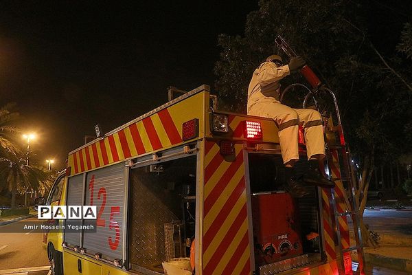 عملیات ضد عفونی مراکز خدماتی جزیره کیش