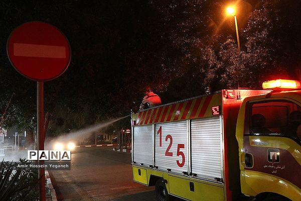 عملیات ضد عفونی مراکز خدماتی جزیره کیش