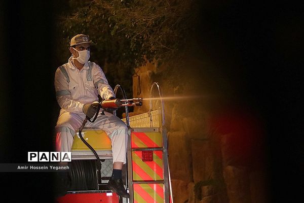 عملیات ضد عفونی مراکز خدماتی جزیره کیش