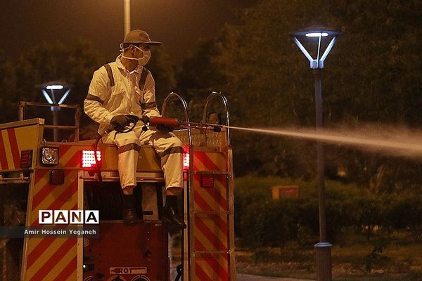 عملیات ضد عفونی مراکز خدماتی جزیره کیش