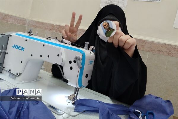 تهیه و تولید ماسک توسط بانوان و دانش آموزان بسیجی فیروزکوه