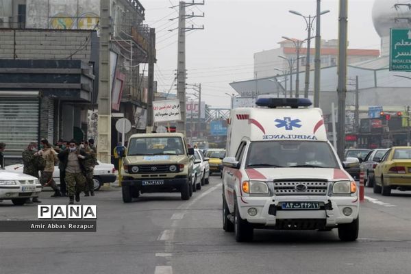 ضدعفونی کردن معابر و اماکن شهری در محمودآباد