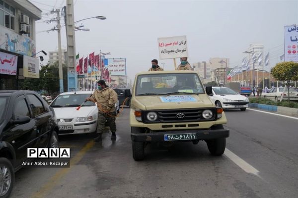 ضدعفونی کردن معابر و اماکن شهری در محمودآباد