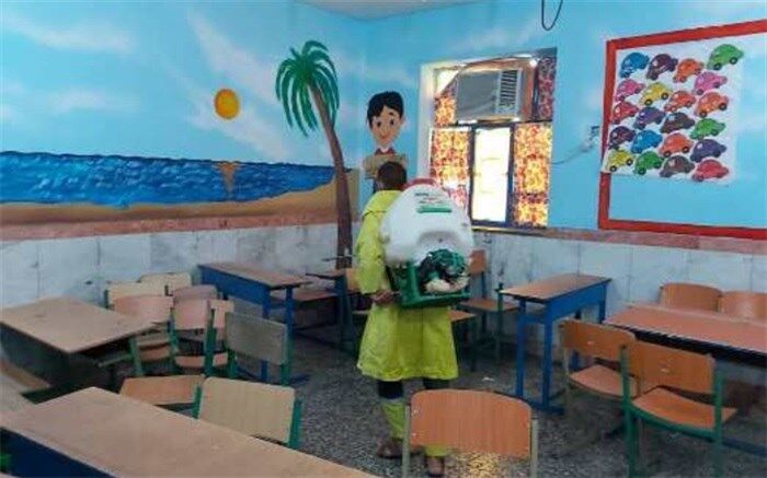 مدارس عسلویه از سوی شهرداری‌ها ودهیاری‌ها ضدعفونی شد