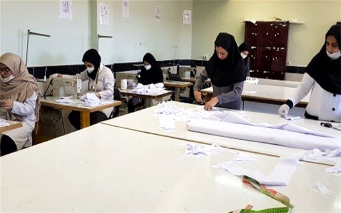 تولید ماسک بهداشتی در هنرستان های استان چهارمحال وبختیاری