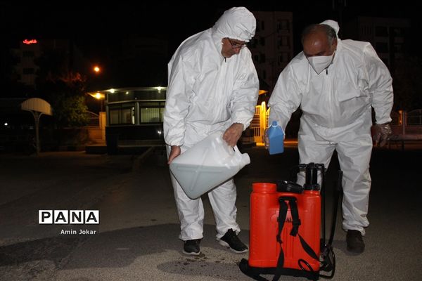 ضد عفونی محله برآفتاب و سعدی شیراز توسط فرهنگیان