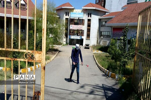 ضدعفونی سازمان دانش‌آموزی مازندران در پایان هفته نخست کاری