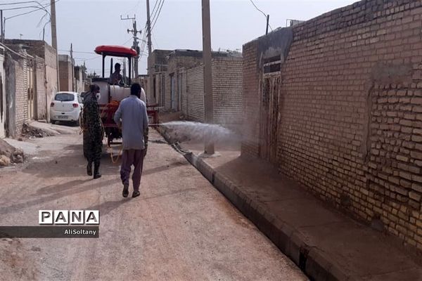 ضدعفونی و گندزدایی روستای شبیشه شهرستان حمیدیه