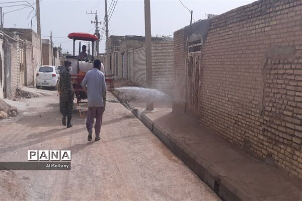 ضدعفونی و گندزدایی روستای شبیشه شهرستان حمیدیه