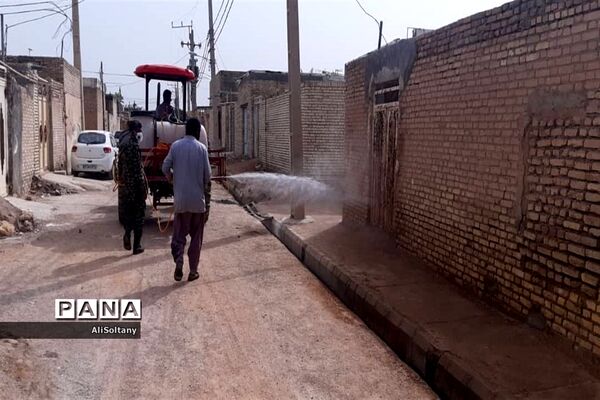 ضدعفونی و گندزدایی روستای شبیشه شهرستان حمیدیه