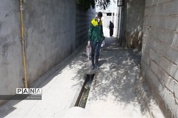 ضدعفونی و گندزدایی روستای شبیشه شهرستان حمیدیه
