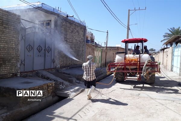 ضدعفونی و گندزدایی روستای شبیشه شهرستان حمیدیه