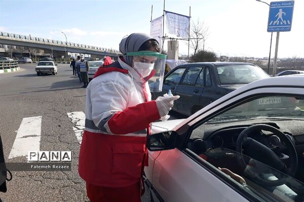 کنترل ورودی‌های شهر زنجان توسط نیروهای امدادی، حفاظتی، امنیتی و علوم پزشکی