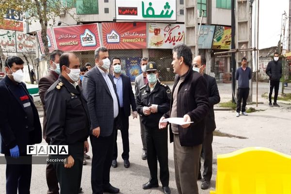 بازدید استاندار از اجرای فاصله‌گذاری اجتماعی در قائم شهر