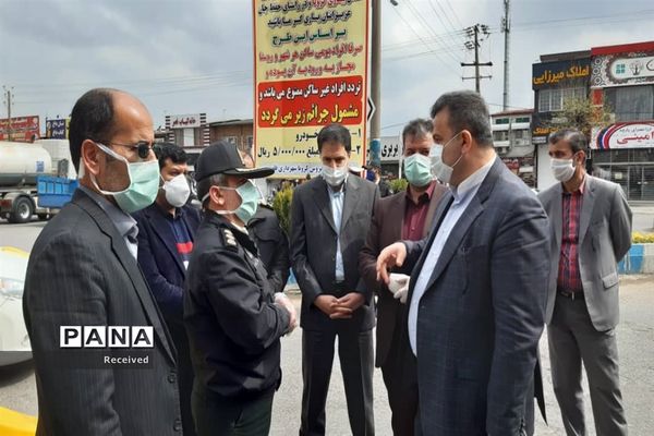 بازدید استاندار از اجرای فاصله‌گذاری اجتماعی در قائم شهر