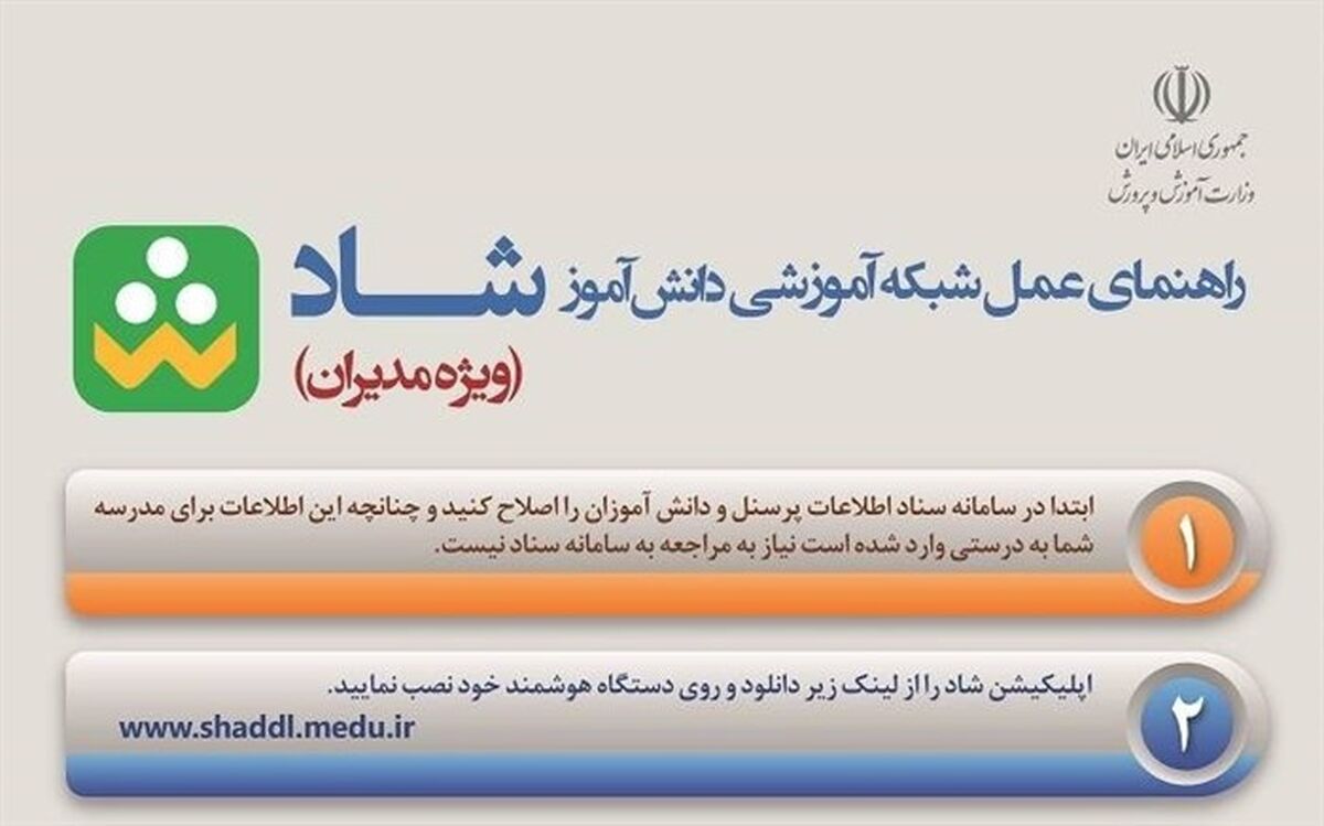 راهنمای عمل شبکه آموزشی شاد ویژه مدیران