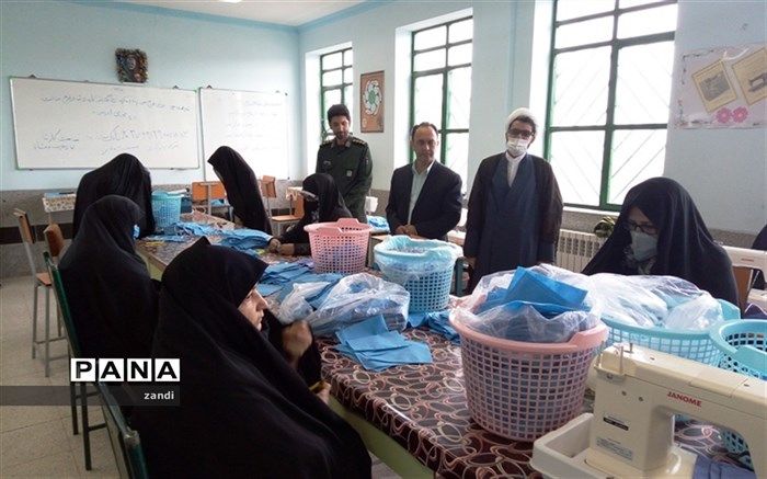بازدید از کارگاه تولید ماسک در هنرستان الزهرا(س)