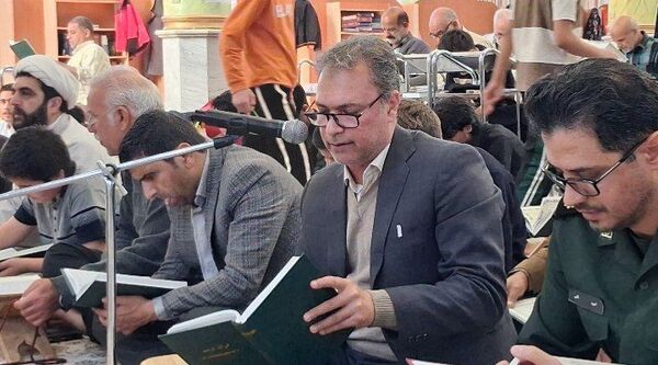 محفل قرآنی معتکفین مسجد جامع کاشمر