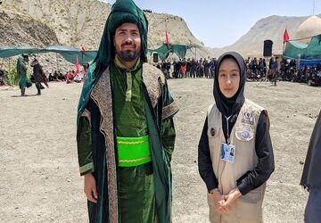 مراسم تعزیه خوانی امام حسین (ع) در روز عاشورای حسینی، شهر بار نیشابور