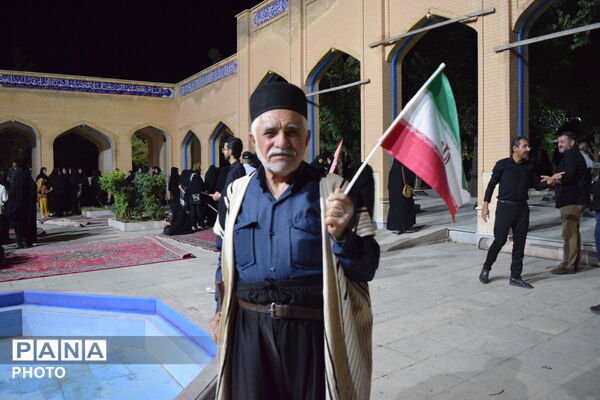 فارسان در مسیر کربلا؛ صد و پنجاه و پنجمین تجمع شبانه مردم با حال‌وهوای اربعین