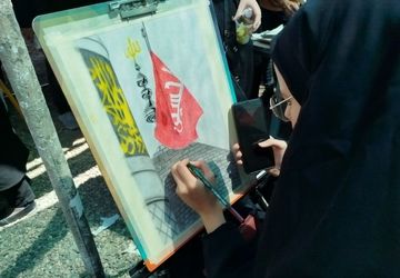 دانش‌آموزان در راهپیمایی جاماندگان اربعین حسینی