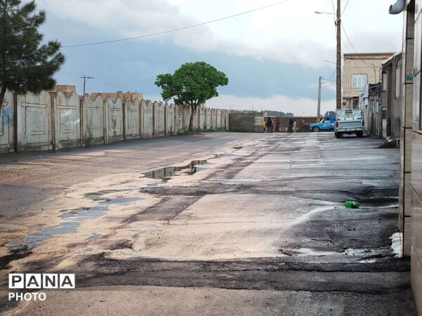 بارش رحمت الهی همراه با تگرگ در شهرستان نیشابور 