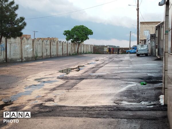 بارش رحمت الهی همراه با تگرگ در شهرستان نیشابور 