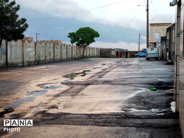 بارش رحمت الهی همراه با تگرگ در شهرستان نیشابور 