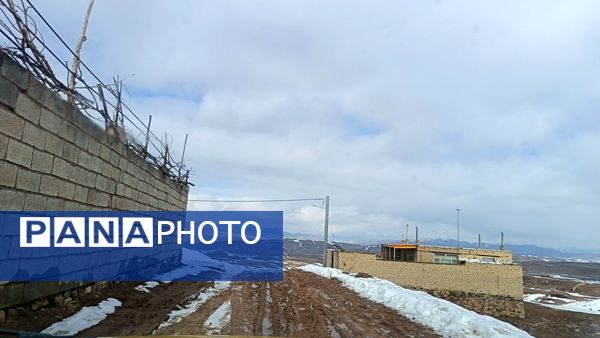 بارش برف زمستانی در روستای برزنون شهرستان نیشابور