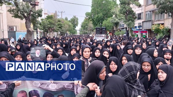 کاروان عزاداری شهیدان خدمت در خیابان‌های شهر اراک