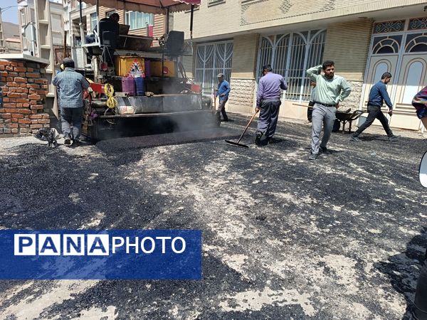 اجرای پروژه آسفالت ریزی در روستای مارکده